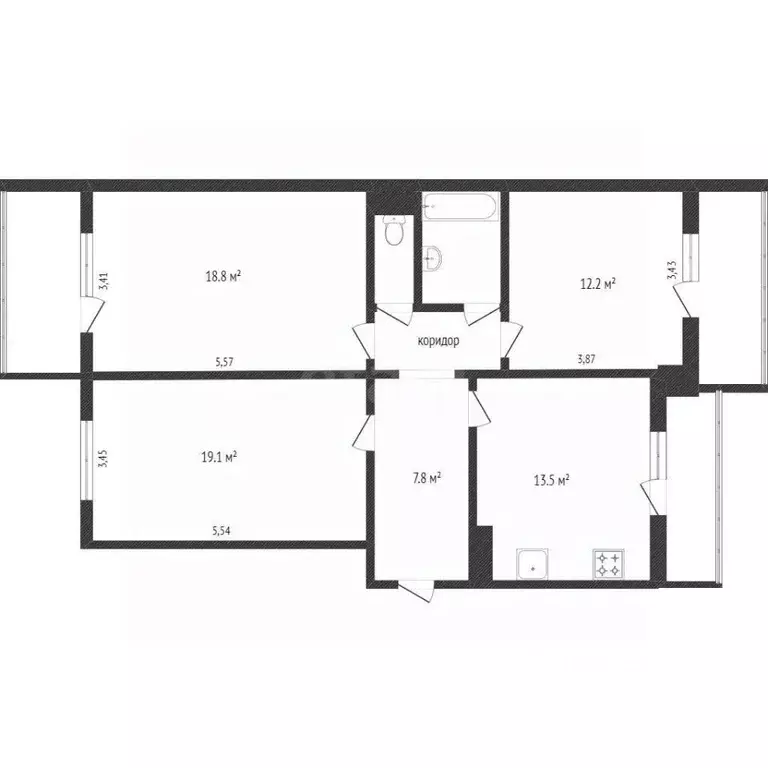 3-к кв. Ярославская область, Ярославль ул. Лескова, 26к2 (90.1 м) - Фото 2