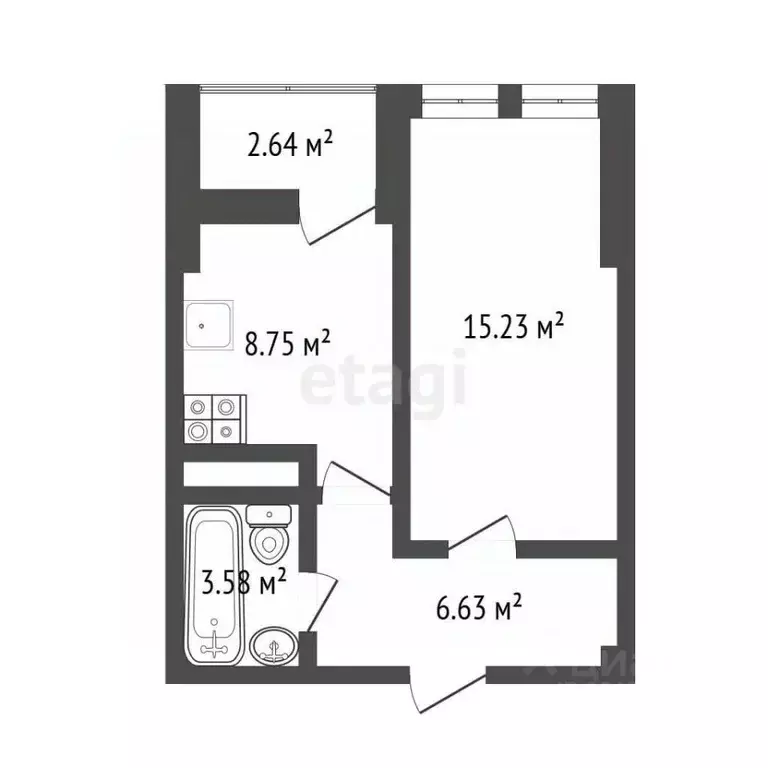 1-к кв. Белгородская область, Белгород ул. Щорса, 8Мк1 (36.83 м) - Фото 2