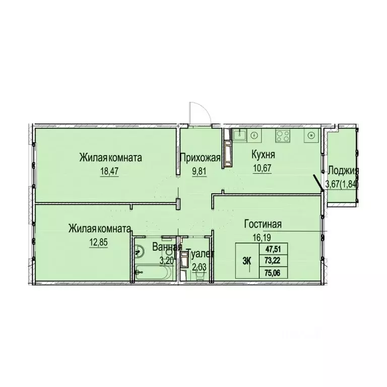 3-к кв. Нижегородская область, Нижний Новгород Лесной Городок мкр, ... - Фото 0