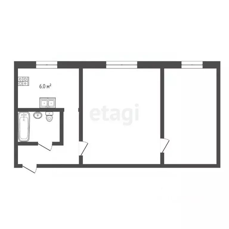 2-к кв. Владимирская область, Муром ул. Пушкина, 15 (42.8 м) - Фото 1