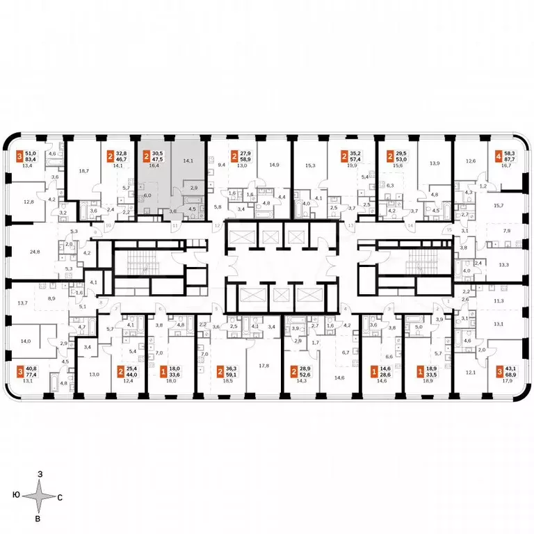 2-к. квартира, 47,5 м, 29/46 эт. - Фото 1