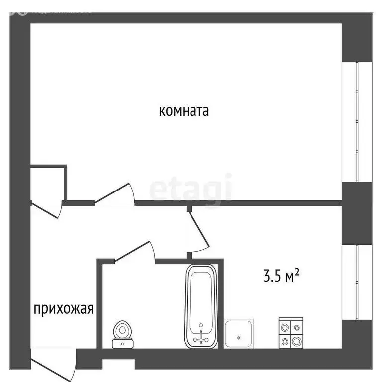 Квартира-студия: Чернушка, улица Нефтяников, 12А (28.4 м) - Фото 0