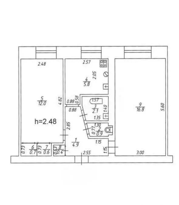 2-комнатная квартира: Казань, Ферганская улица, 3 (44.2 м) - Фото 1