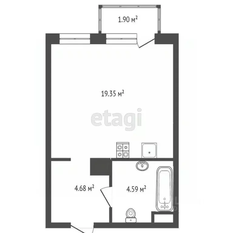 1-к кв. Ростовская область, Ростов-на-Дону ул. Нансена, 109/6 (29.4 м) - Фото 1