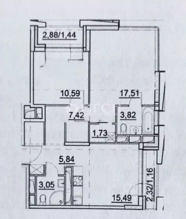 2-к кв. Москва Летная ул., 95Бк2 (68.0 м) - Фото 2