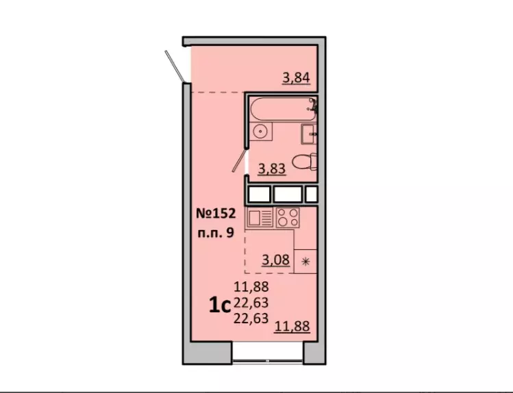 Продаётся квартира-студия, 23 м - Фото 1