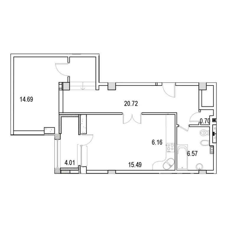 2-к кв. Москва ул. Маршала Рыбалко, 2к9 (70.04 м) - Фото 0