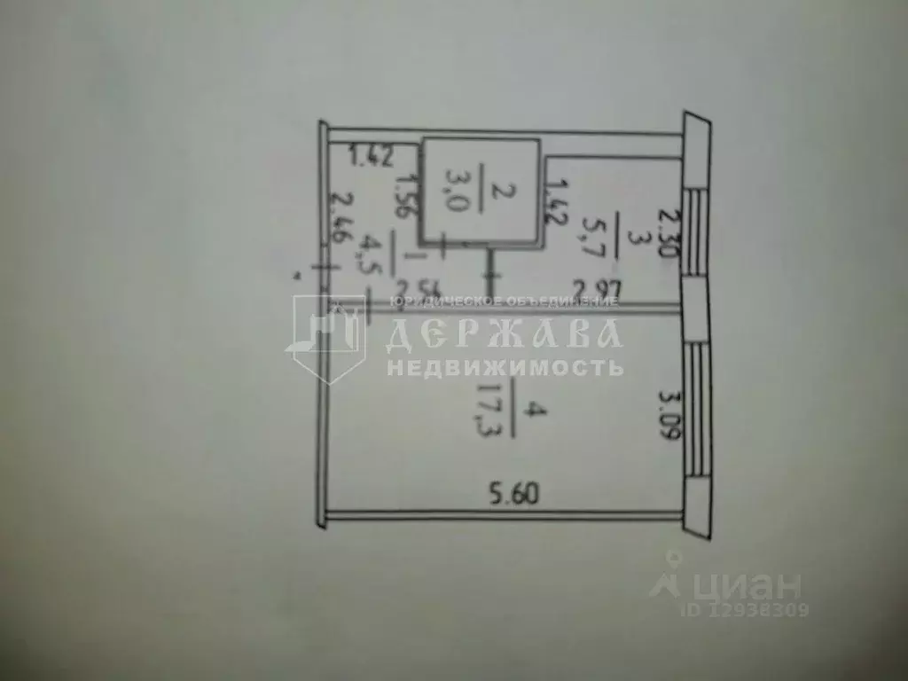 1-к кв. Кемеровская область, Кемерово Спортивная ул., 18а (31.0 м) - Фото 1