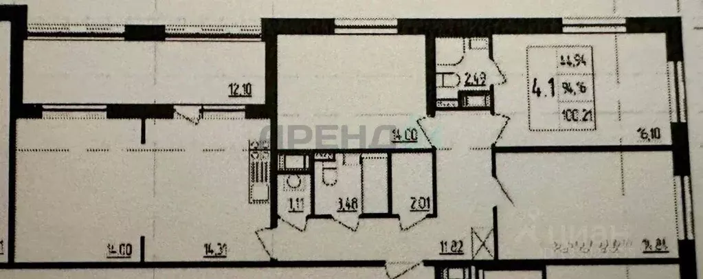 3-к кв. Санкт-Петербург дор. Торфяная, 13 (100.0 м) - Фото 2