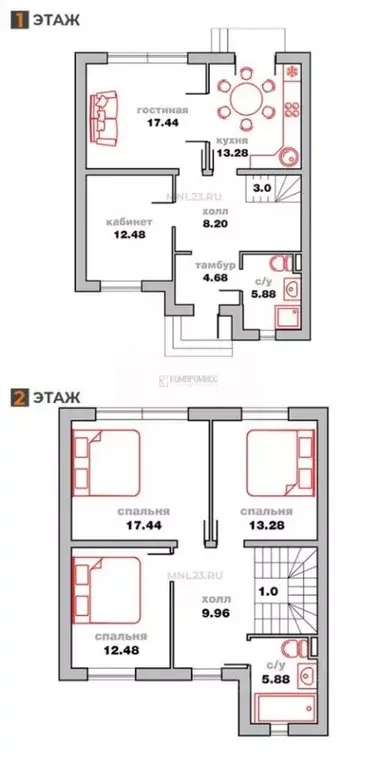 Таунхаус в Краснодарский край, Краснодар ул. Командорская, 2к1 (125 м) - Фото 1