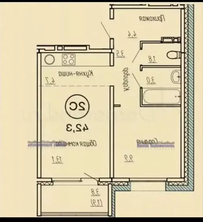 2-к кв. Алтайский край, Барнаул Власихинская ул., 65ак2 (40.5 м) - Фото 2