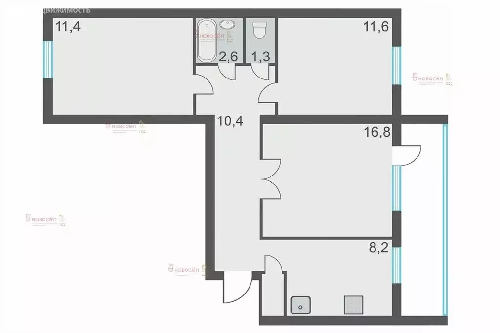 3-комнатная квартира: Екатеринбург, Стахановская улица, 27 (63.2 м) - Фото 0