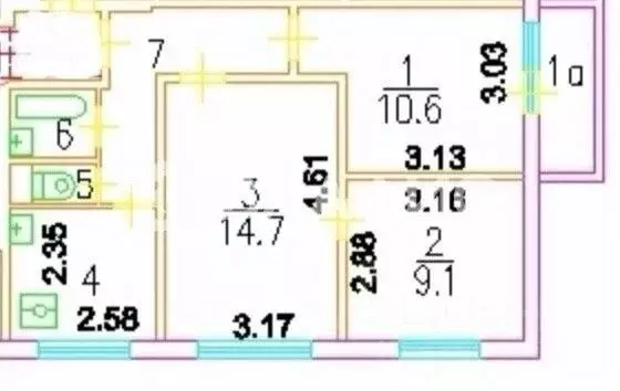 3-к кв. Москва Каширское ш., 102к2с2 (49.7 м) - Фото 2