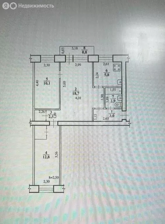 3-комнатная квартира: Чита, улица Энтузиастов, 50 (55.8 м) - Фото 0