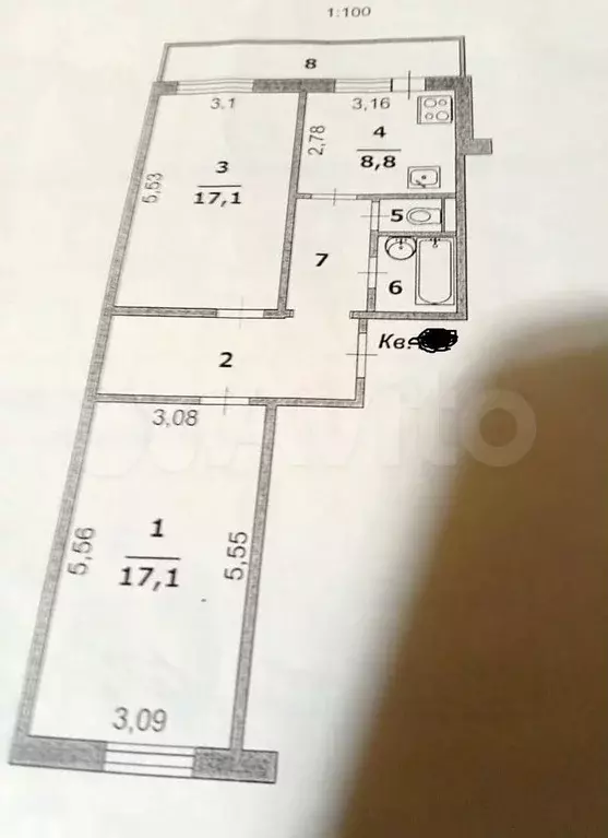 2-к. квартира, 58 м, 3/10 эт. - Фото 0