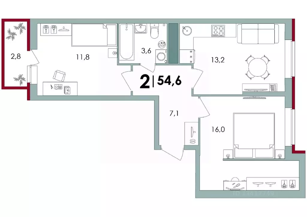 2-к кв. Тверская область, Калининский муниципальный округ, д. Батино  ... - Фото 1