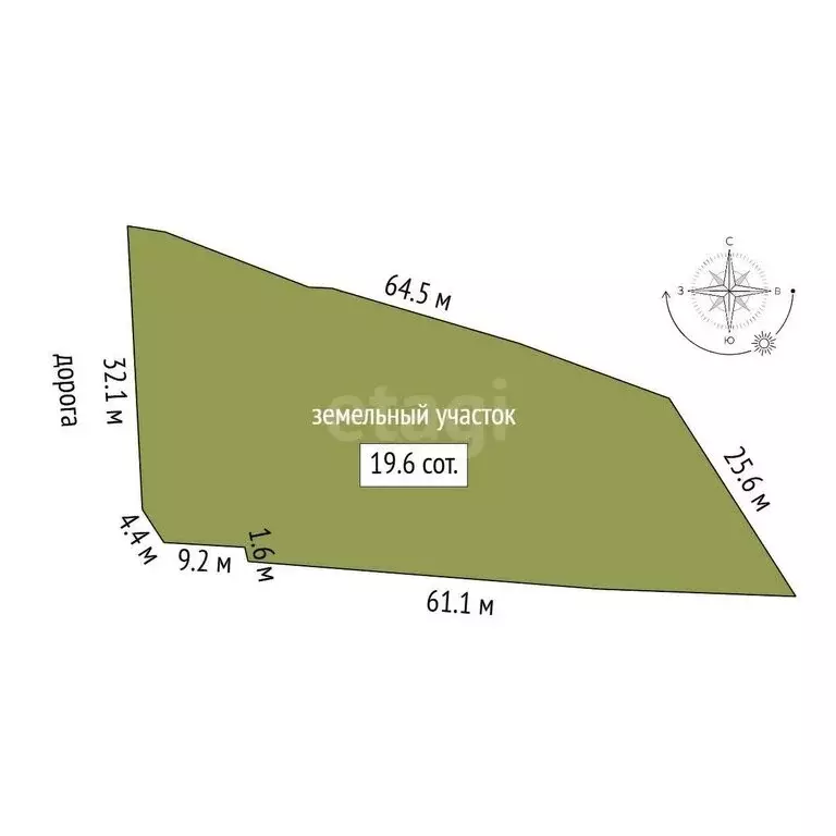 Участок в село Падун, Береговая улица (20 м) - Фото 1