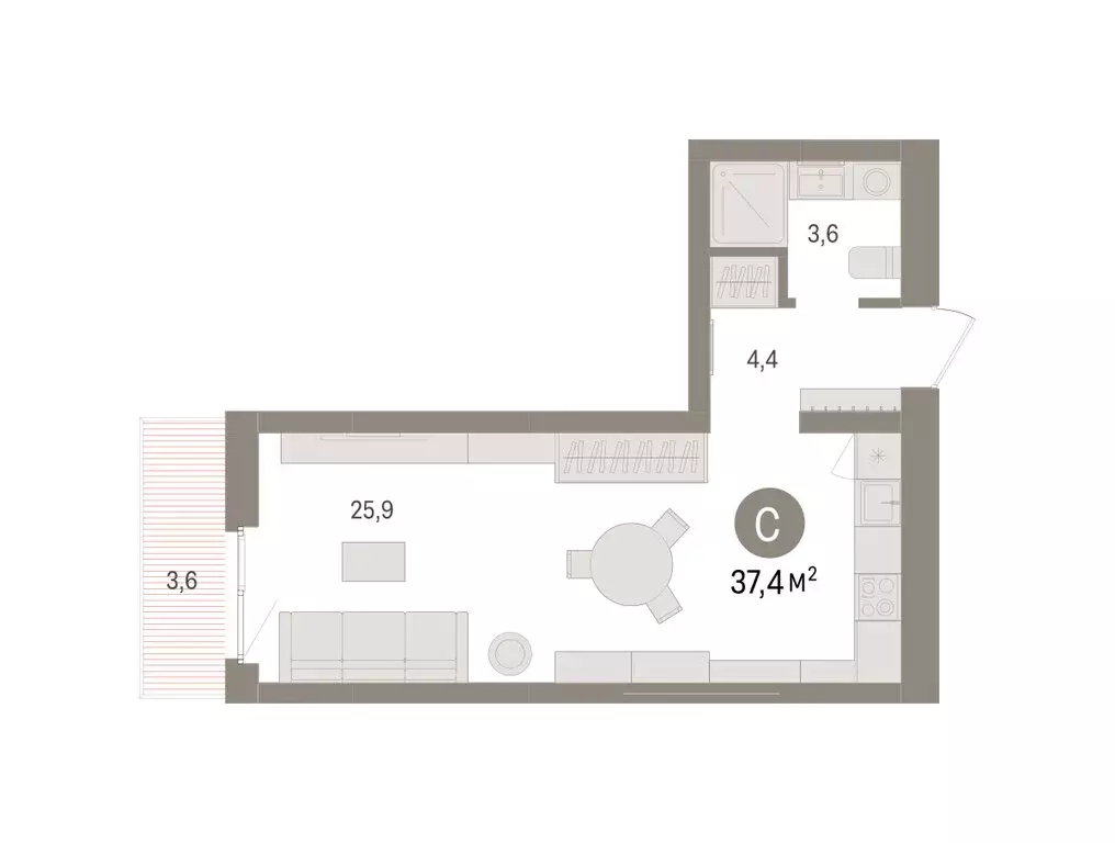 Квартира-студия: Челябинская область, Сосновский муниципальный округ, ... - Фото 2