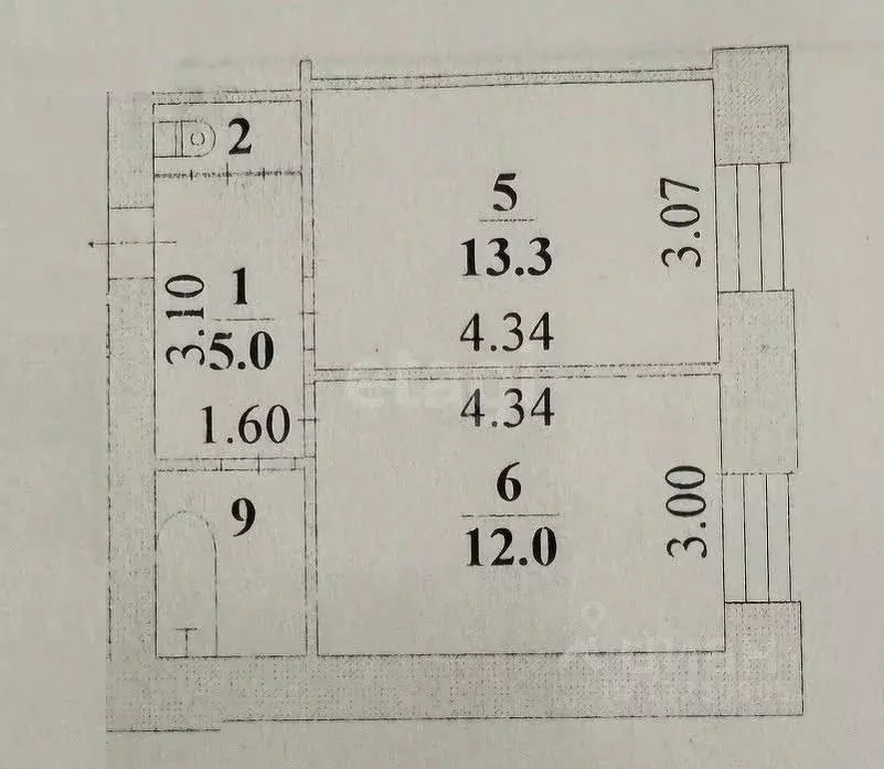 2-к кв. Липецкая область, Липецк ул. Водопьянова, 18 (36.7 м) - Фото 2