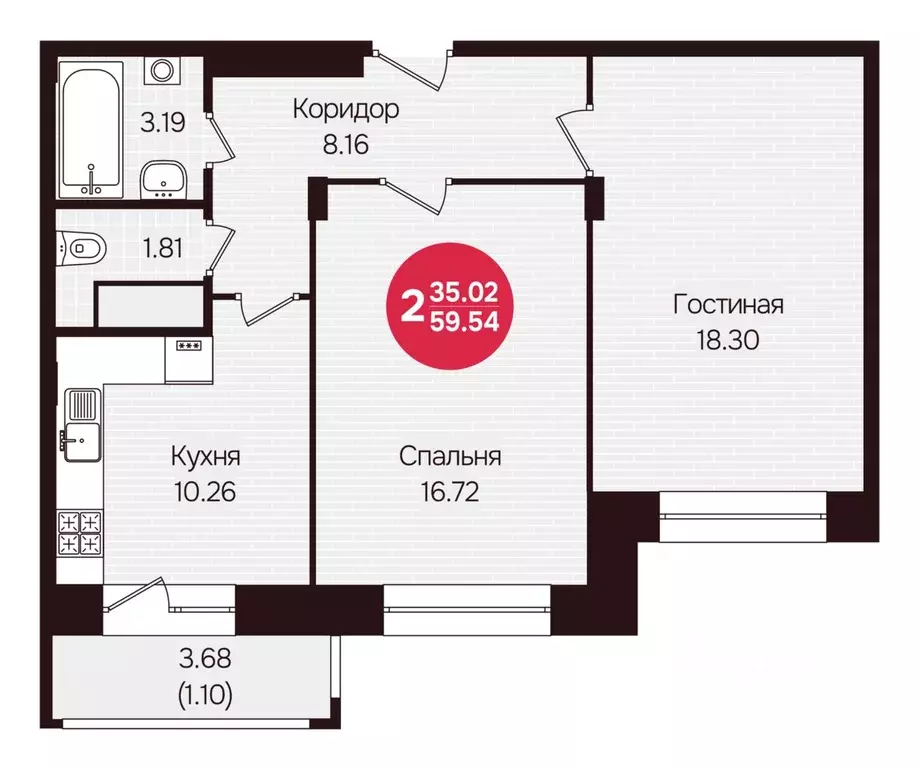 2-к кв. Чувашия, Новочебоксарск ул. Воинов-интернационалистов, поз24 ... - Фото 0