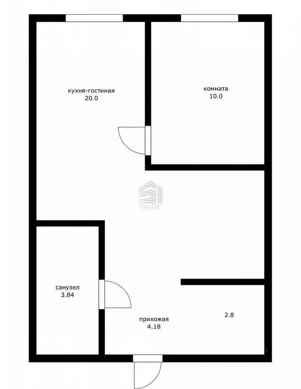 Квартира, 1 комната, 42.5 м - Фото 0