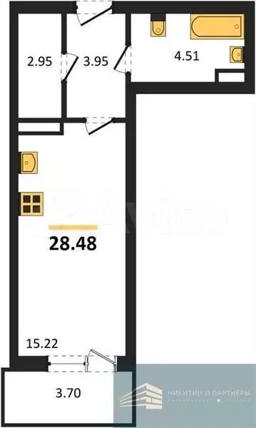 Квартира-студия, 28,5 м, 17/19 эт. - Фото 0