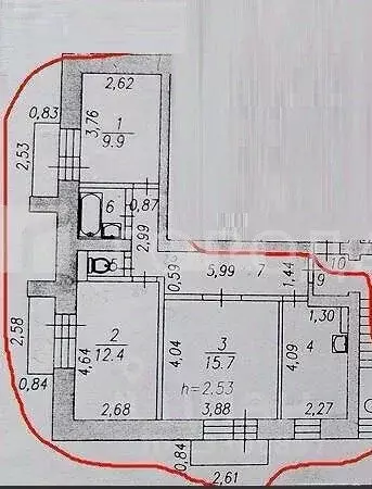 3-к кв. Кемеровская область, Новокузнецк Народная ул., 13А (60.0 м) - Фото 2
