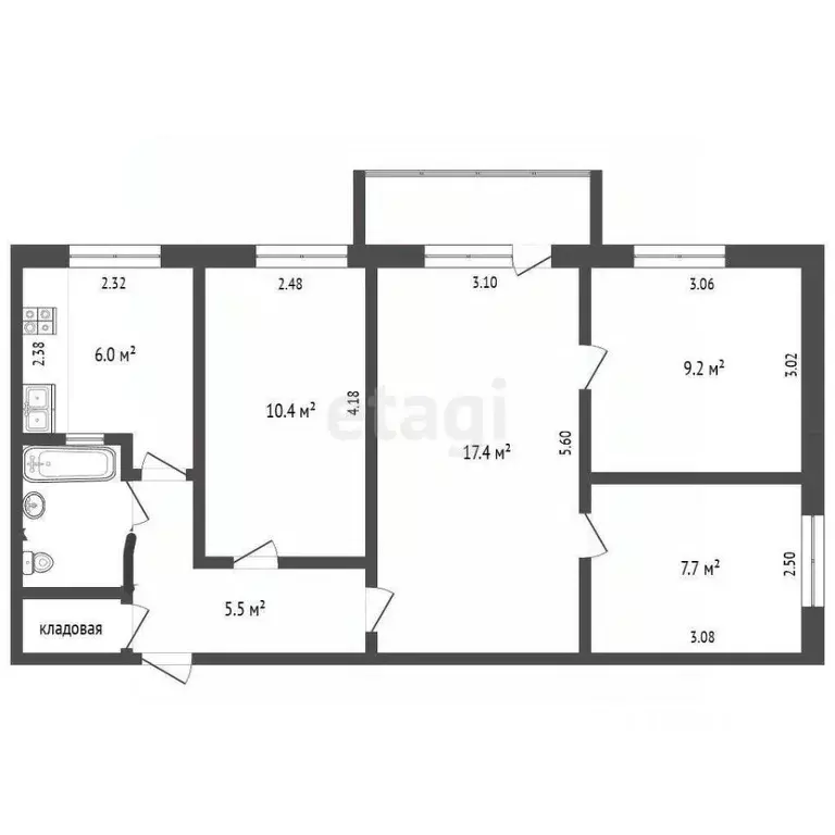 4-к кв. Архангельская область, Новодвинск Первомайская ул., 4 (60.9 м) - Фото 2