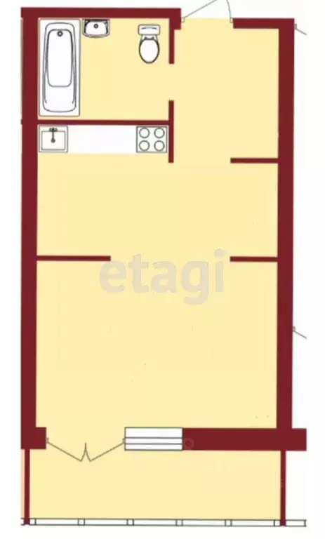 Студия Краснодарский край, Анапа Владимирская ул., 108к2 (27.0 м) - Фото 2