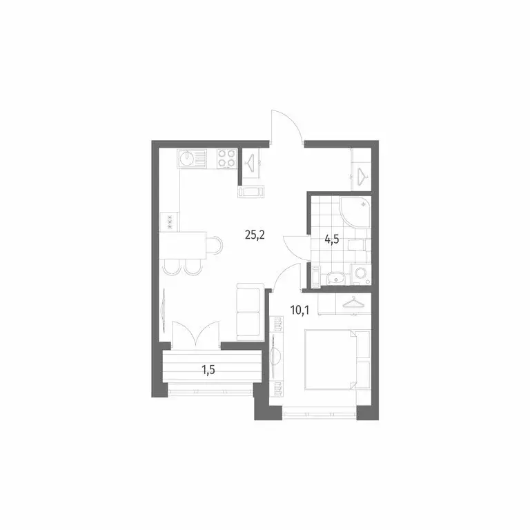 1-комнатная квартира: Новоселье, бульвар Белых Ночей, 3 (41.3 м) - Фото 1