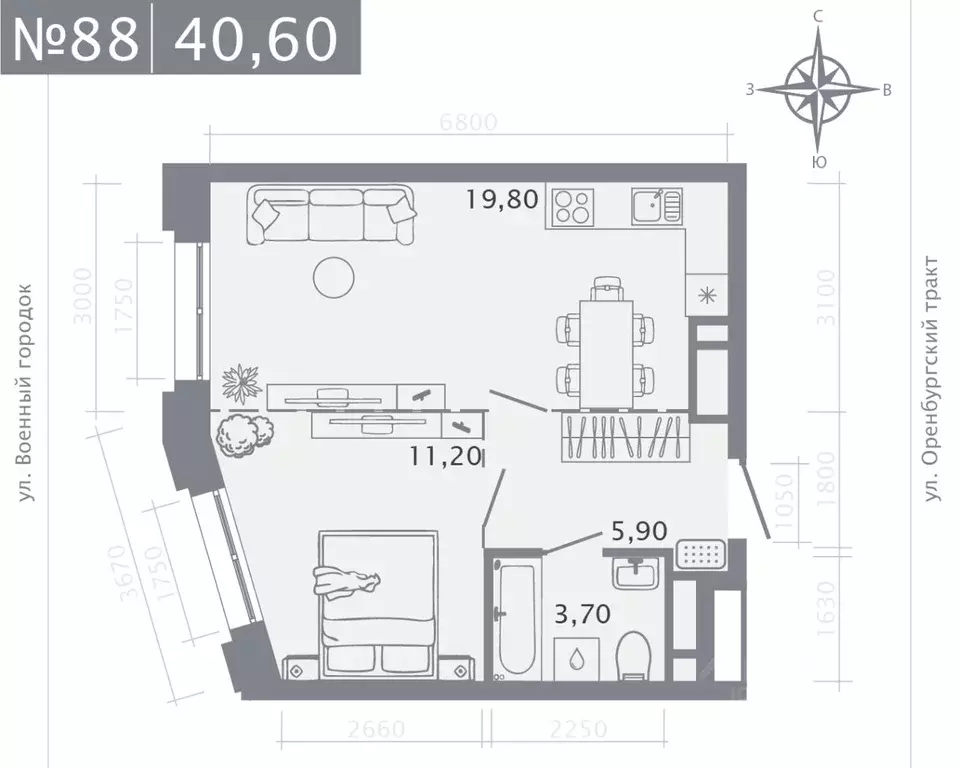 1-к кв. Татарстан, Казань Первомайский жилмассив, Оригана жилой ... - Фото 1