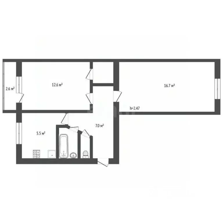 2-к кв. Удмуртия, Ижевск ул. Карла Маркса, 431 (46.2 м) - Фото 2