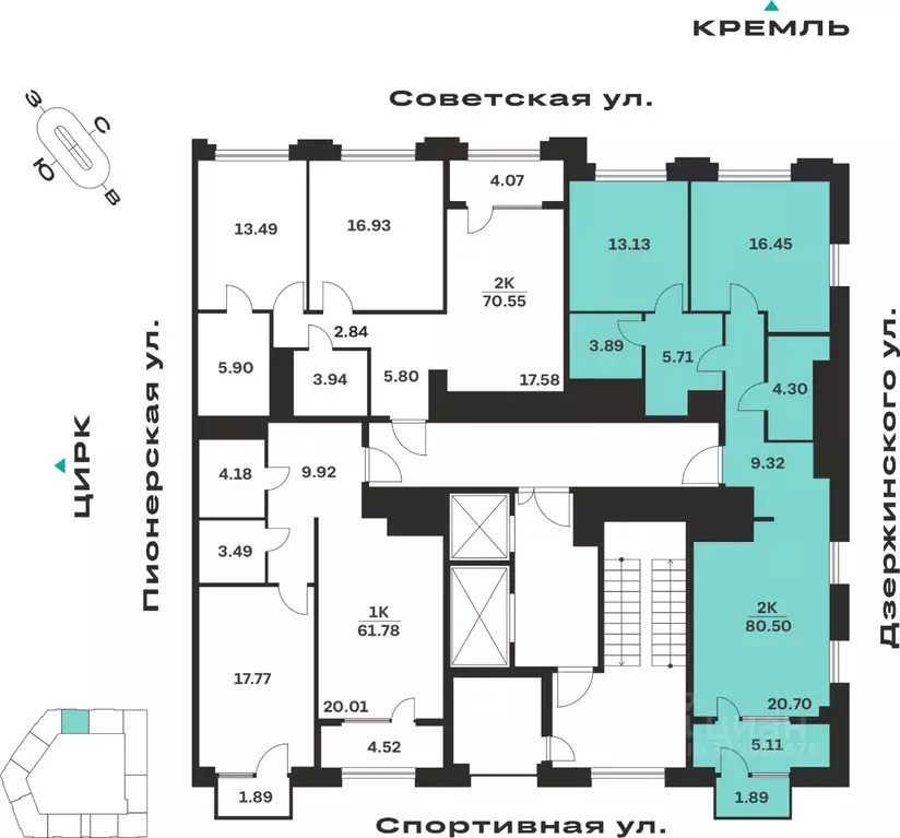 2-к кв. Тульская область, Тула ул. Болотникова, 4 (80.5 м) - Фото 2