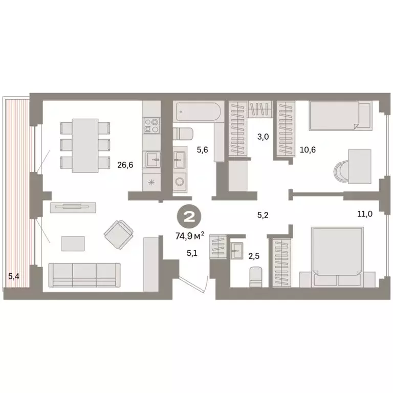 2-комнатная квартира: Екатеринбург, жилой район Сортировочный, ... - Фото 2