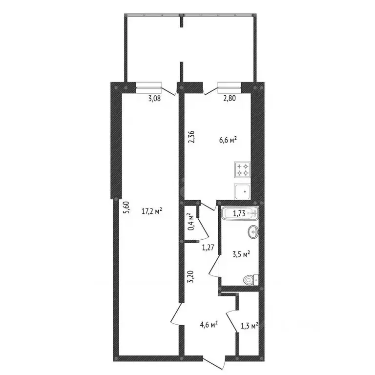 1-к кв. Башкортостан, Уфа ул. Максима Рыльского, 3 (33.6 м) - Фото 2