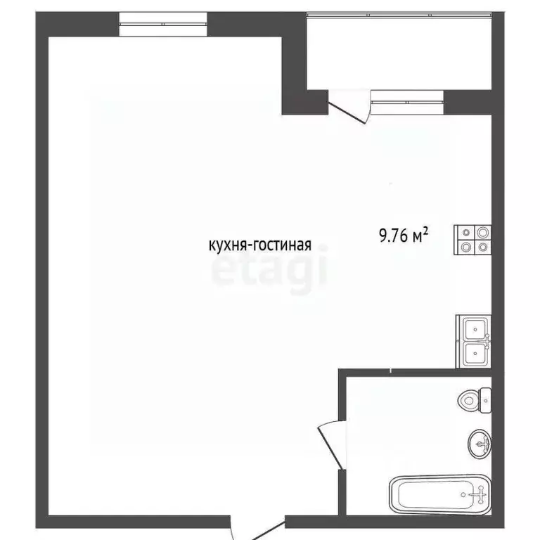 1-к кв. Ростовская область, Ростов-на-Дону Таганрогская ул., 132/3 ... - Фото 1