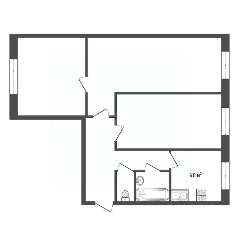 3-к кв. Воронежская область, Поворино ул. Гагарина, 5 (54.0 м) - Фото 2