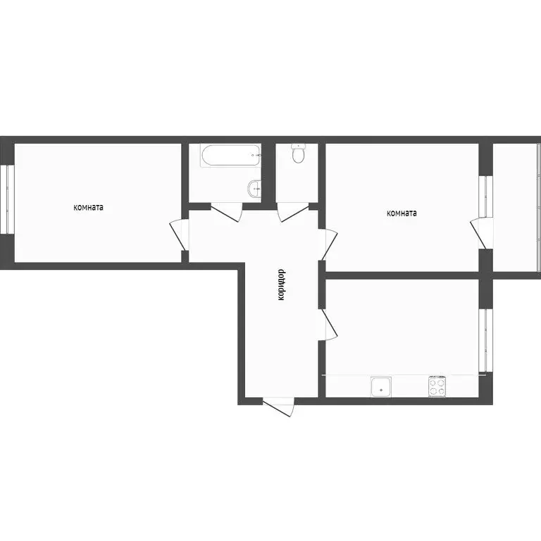 2-комнатная квартира: Улан-Удэ, улица Жердева, 35 (47.9 м) - Фото 0