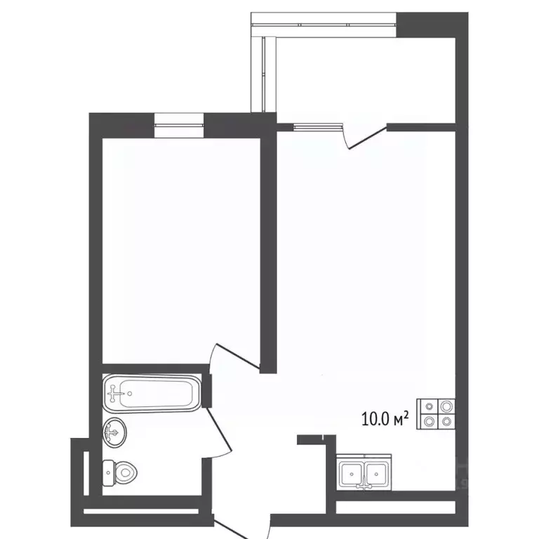 2-к кв. Тюменская область, Тюмень ул. Монтажников, 57 (44.0 м) - Фото 2