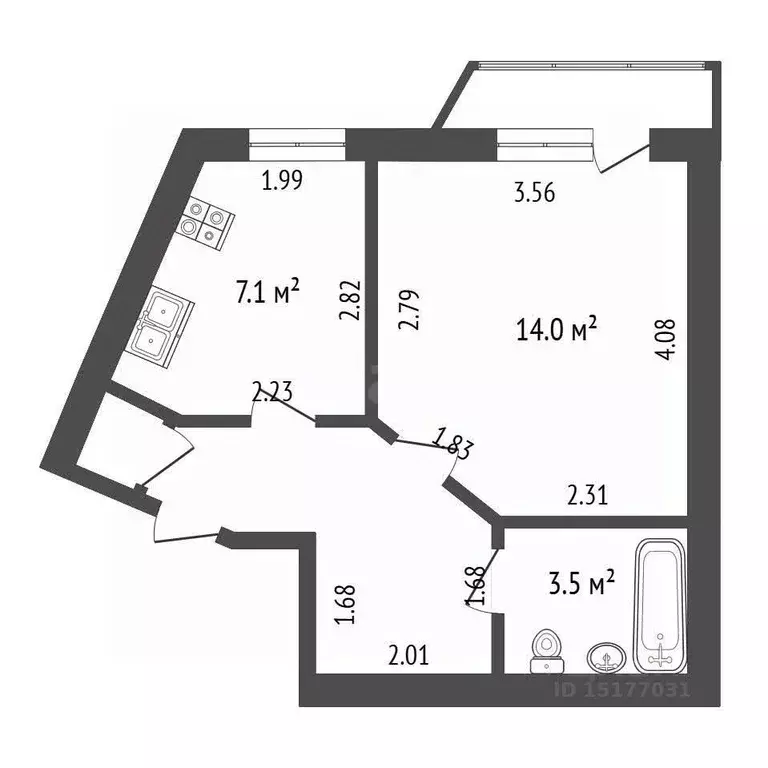 1-к кв. Ямало-Ненецкий АО, Новый Уренгой Юбилейный мкр, 1/1А (31.7 м) - Фото 2