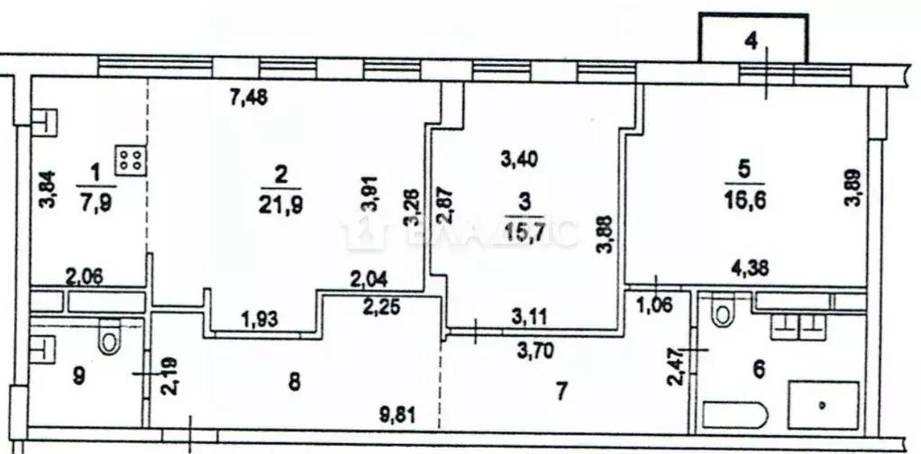 3-к кв. Московская область, Химки Новогорск мкр, ул. Ивановская, 53к2 ... - Фото 2