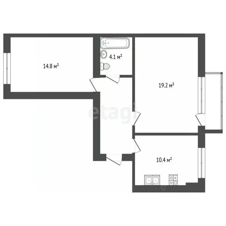 2-к кв. Калининградская область, Светлый ул. Ленина, 20В (56.8 м) - Фото 2