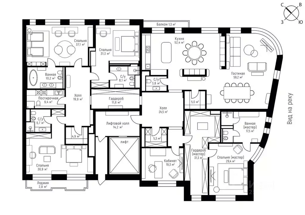 5-к кв. Москва Бутиковский пер., 5 (418.9 м) - Фото 2
