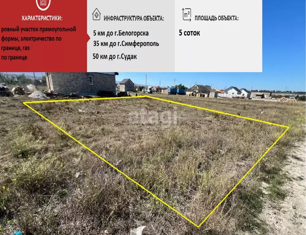 Участок в Крым, Белогорск ул. Ролана Кадыева (5.0 сот.) - Фото 0