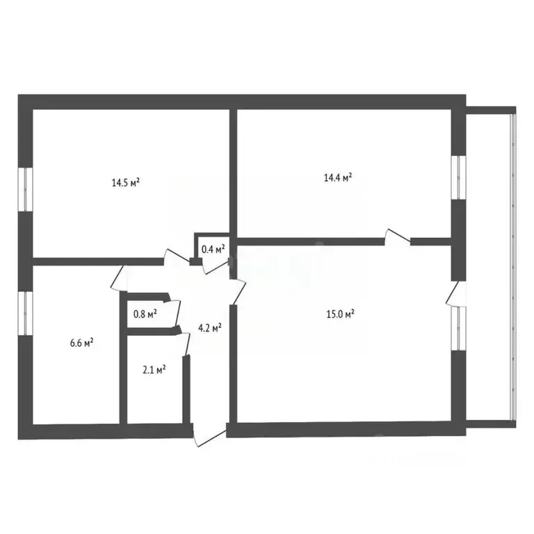 3-к кв. Амурская область, Зея Светлый мкр, 15 (59.0 м) - Фото 2