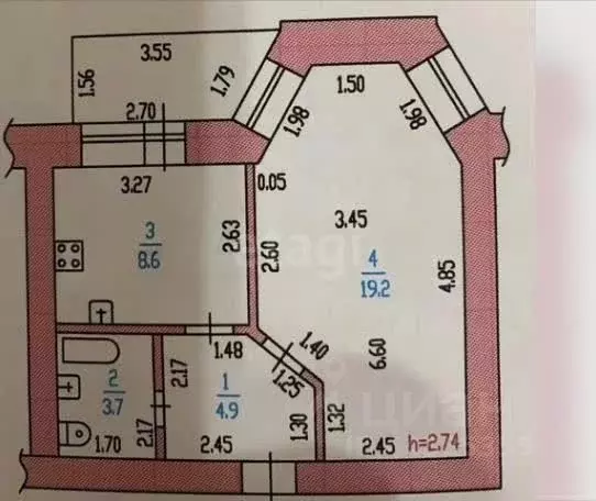 2-к кв. Алтайский край, Барнаул Балтийская ул., 42 (36.4 м) - Фото 2