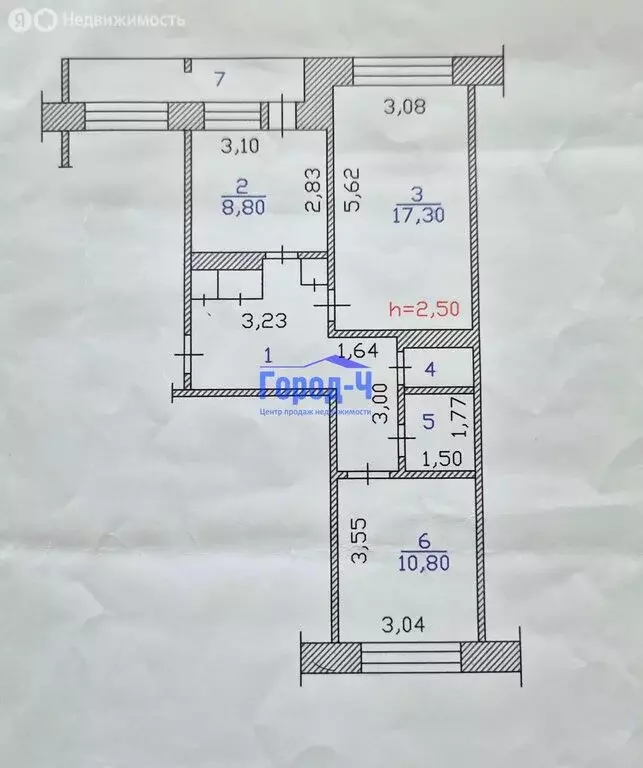 2-комнатная квартира: Чебоксары, проспект 9-й Пятилетки, 15к1 (56.6 м) - Фото 1