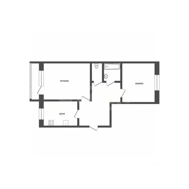 2-к кв. Курганская область, Курган ул. Орлова, 104 (49.7 м) - Фото 2