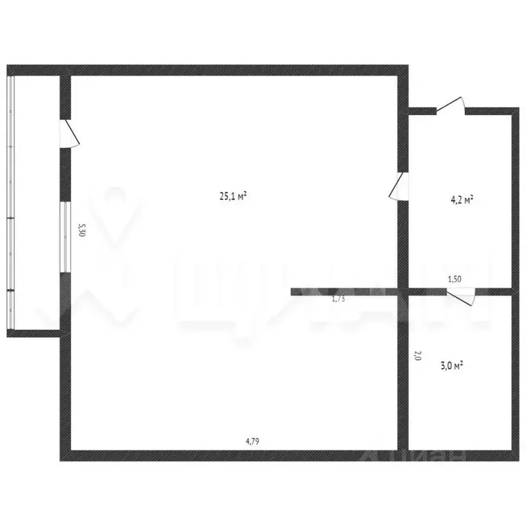 1-к кв. Орловская область, Орел Московское ш., 166 (34.0 м) - Фото 1