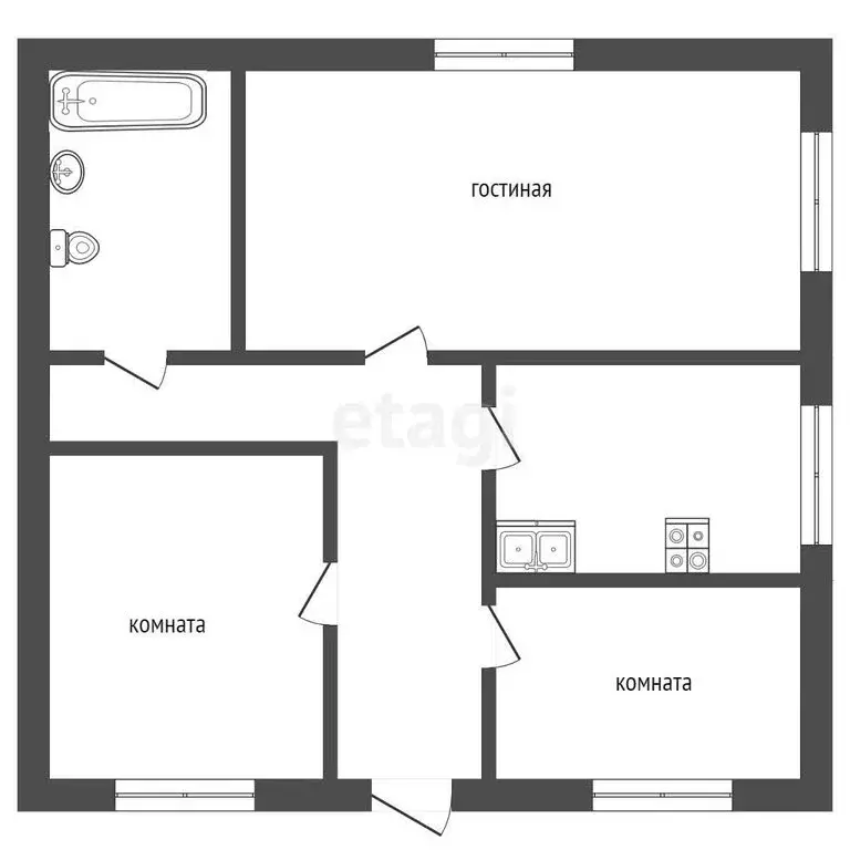 Дом в Ялуторовск, Тобольская улица (60 м) - Фото 1